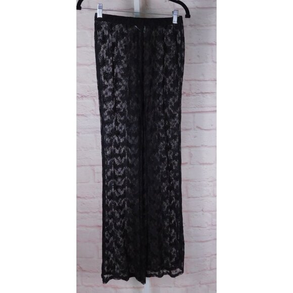 SALE Wild Fable Black Lace Swim Cover Pants Small Sheer Beachwear - Picture 1 of 9